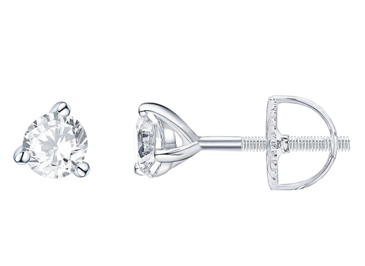 Martini Collection Lab Grown Diamond 2.00 Carat Stud Earrings - 14k Solid Gold