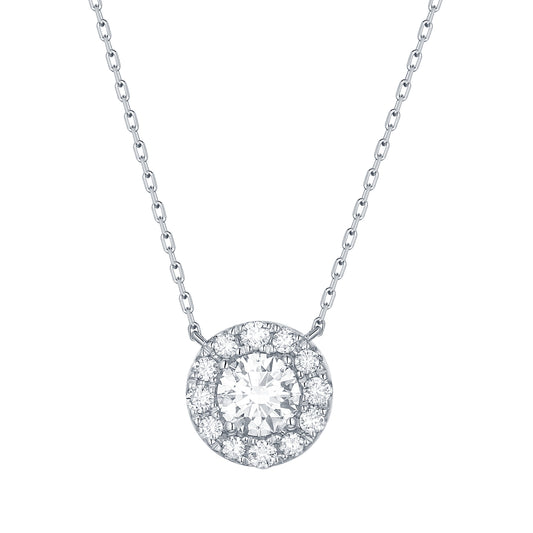 Halo Necklace | 14K Gold Lab Grown Diamond Necklace