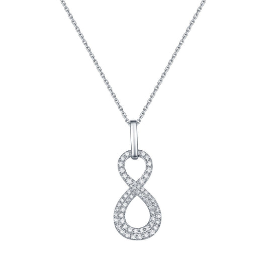 Limitless Collection Lab Grown Diamond Pendant Necklace Analucia Beltran Diamonds Rhodium plated