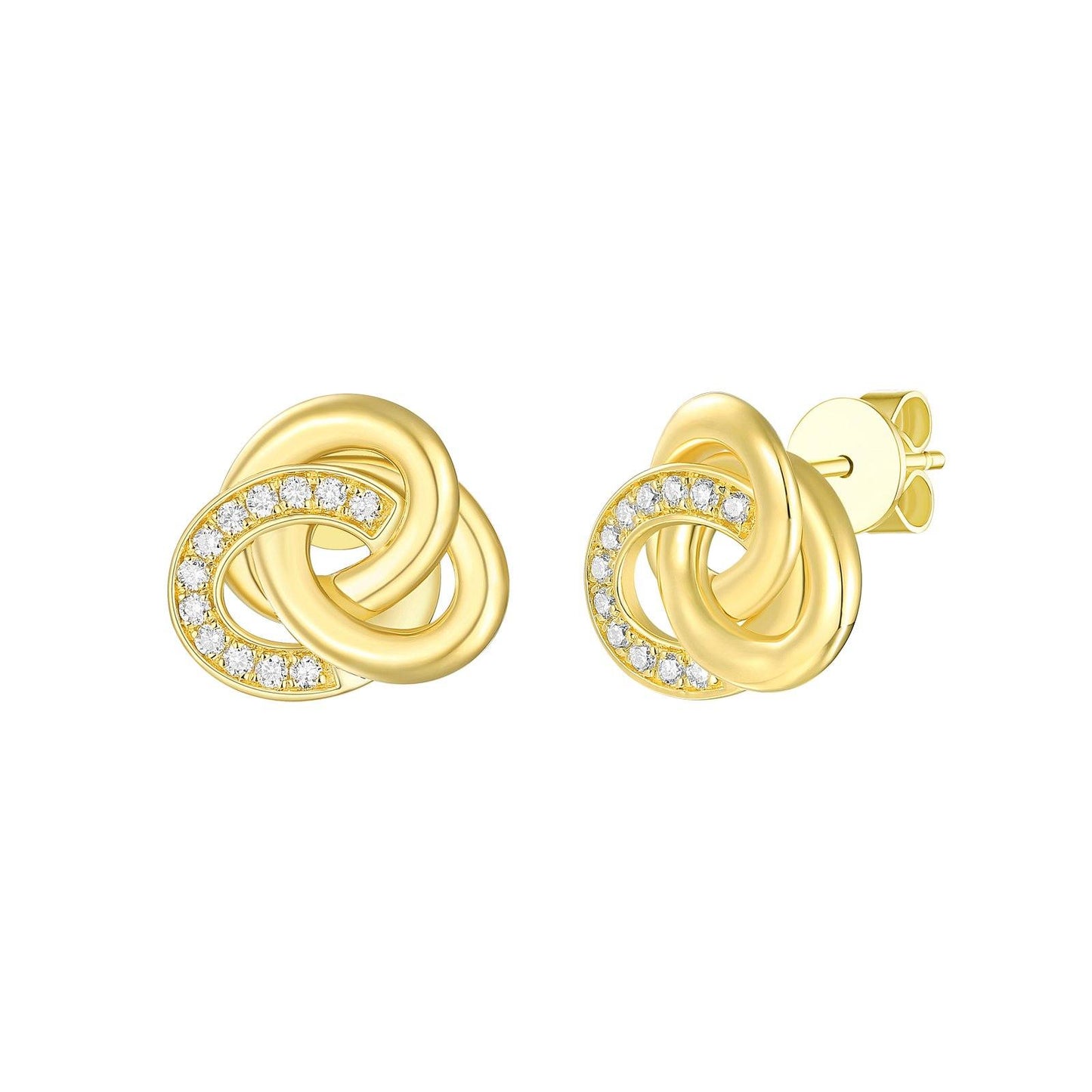Limitless Collection Lab Grown Diamond Stud earrings Analucia Beltran Diamonds 14 kt yellow gold plated