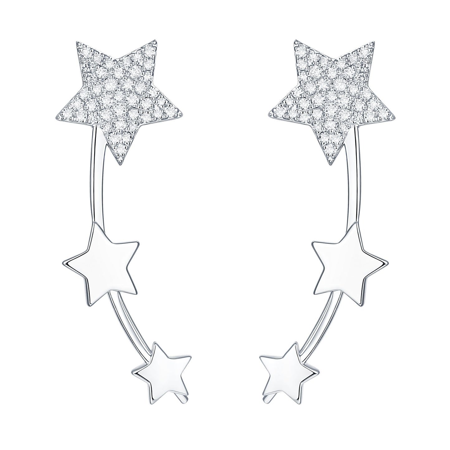 Lucky Stars Collection Lab Grown Diamonds Climber earrings Earrings Analucia Beltran Diamonds Rhodium plated